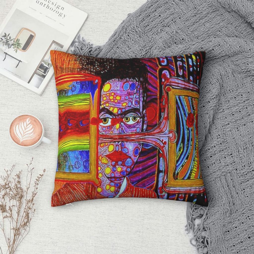 Hundertwasser End Of The Night Square Pillowcase Polyester Linen Velvet Printed Decor Pillow Case Car Cushion Cover