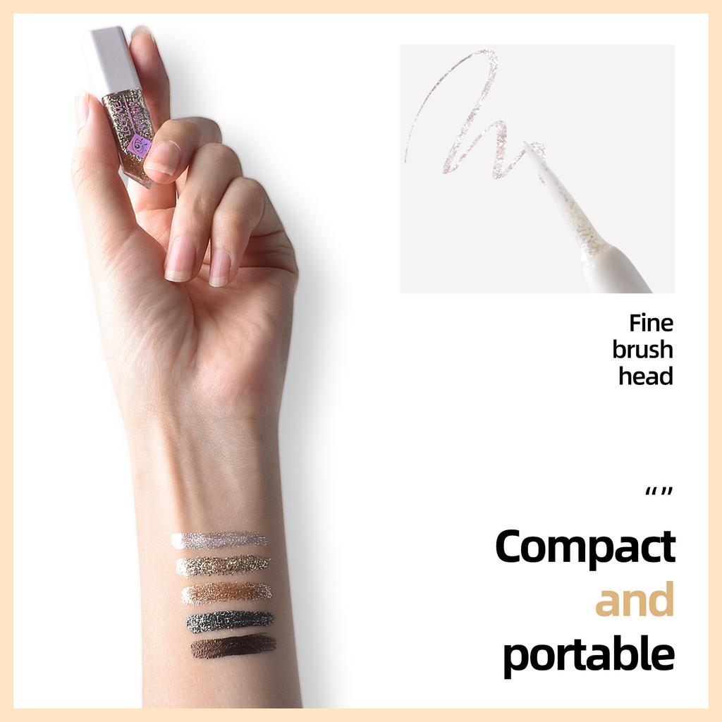 5 Colors/Pack New Glitter Liquid Eyeliner Set, Diamond Shining Waterproof Long-lasting Colorful Eyeshadow, Metallic Liquid Eye Liner Pen