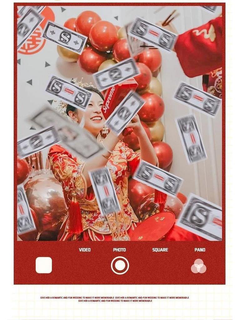 Joyful Wedding Game: Money Banknote Spray & Bride Block Challenge with Chopsticks