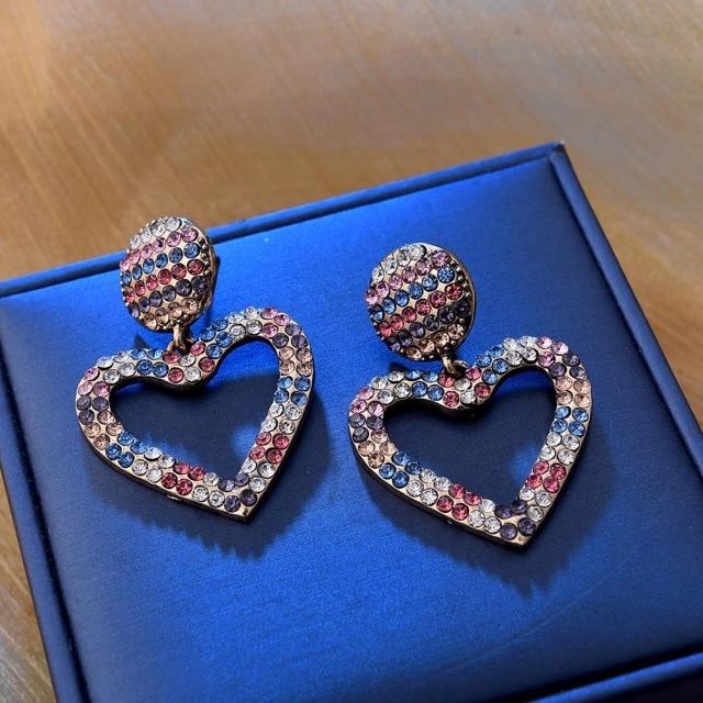 Ztech New Pink Series Crystal Beads Tassel Earrings for Women Girls Elegant Cute/Romantic Korean Style Statement Jewelry Brincos