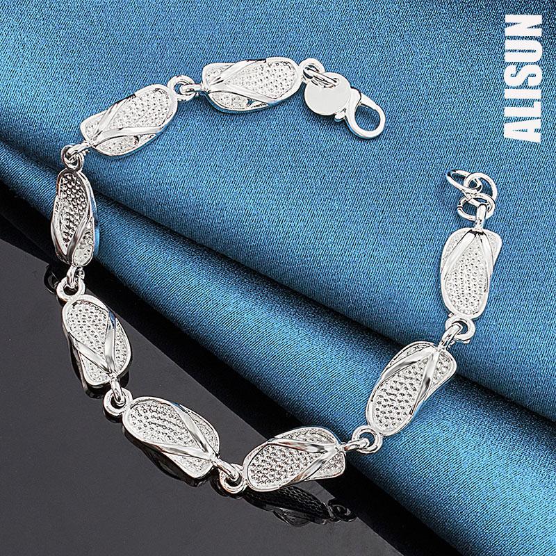 925 пробы Серебряные тапочки Цепочки Браслеты Модные Свадебные Украшения