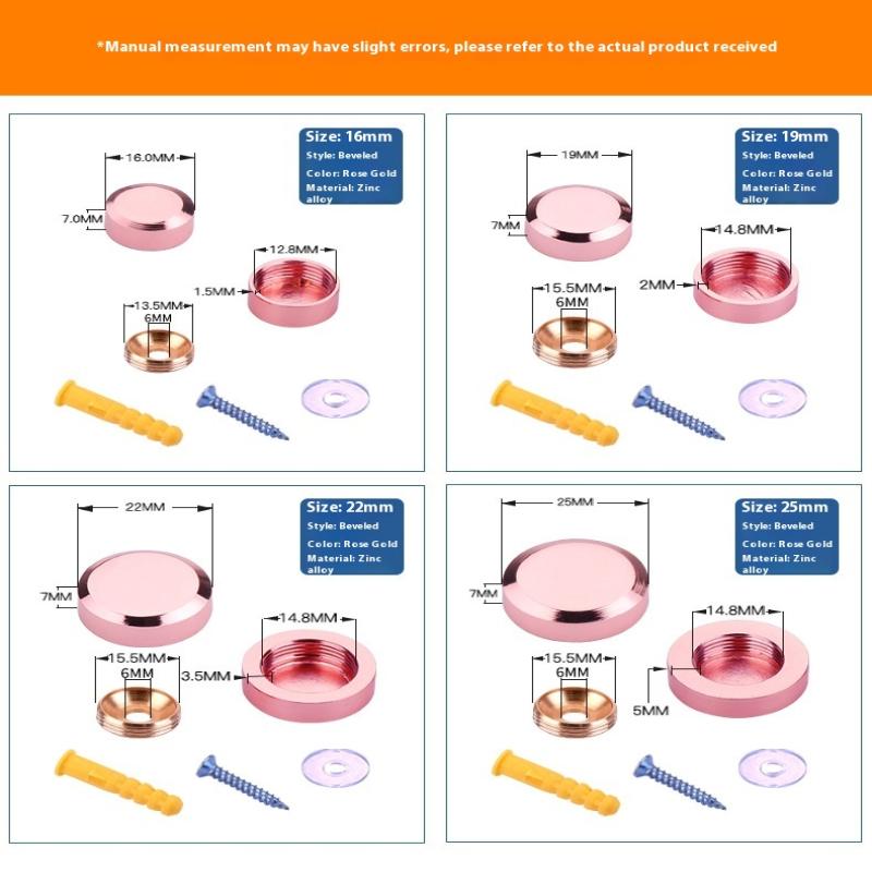 4 шт. Стеклянный крепеж Нержавеющая сталь Рекламные винты Зеркальные гвозди Декоративная крышка Винт для крепления рекламы Крепеж