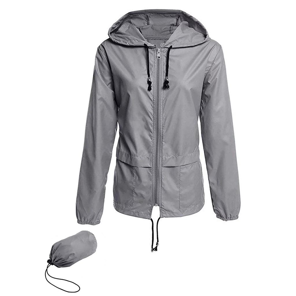 Women's Hooded Lightweight Outdoor Jacket Thin Solid Color Submachine Jacket