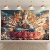 2D plane, 1 piece of the artistic Buddha statue of Sakyamuni and Guanyin banner - perfectly suitable for festivals