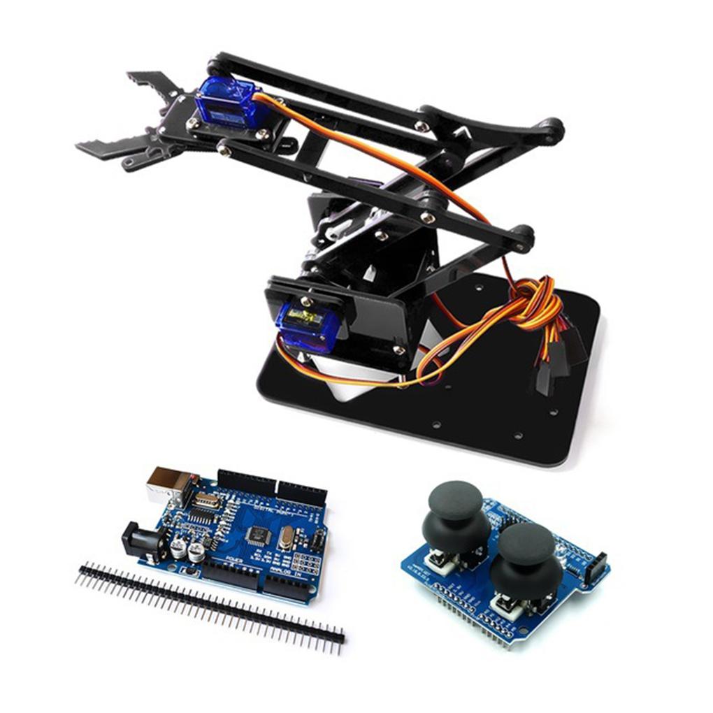 4 DOF робот-манипулятор набор обучение рука DIY Claw Maker акриловые механические самосборные аксессуары подарок синий
