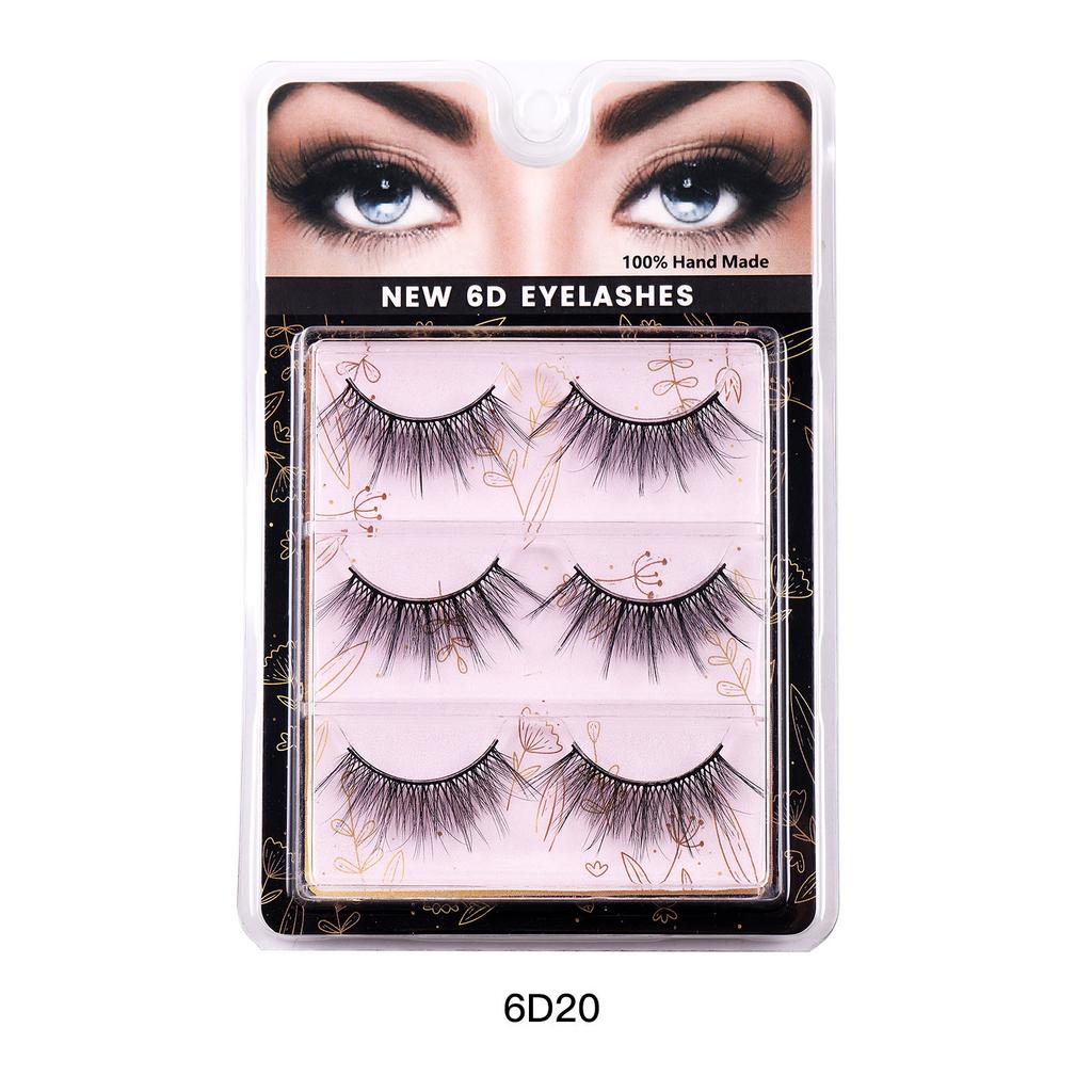 Натуральное химическое волокно 3 пары накладных ресниц, имитация ресниц интернет-знаменитости, пара нарощенных ресниц