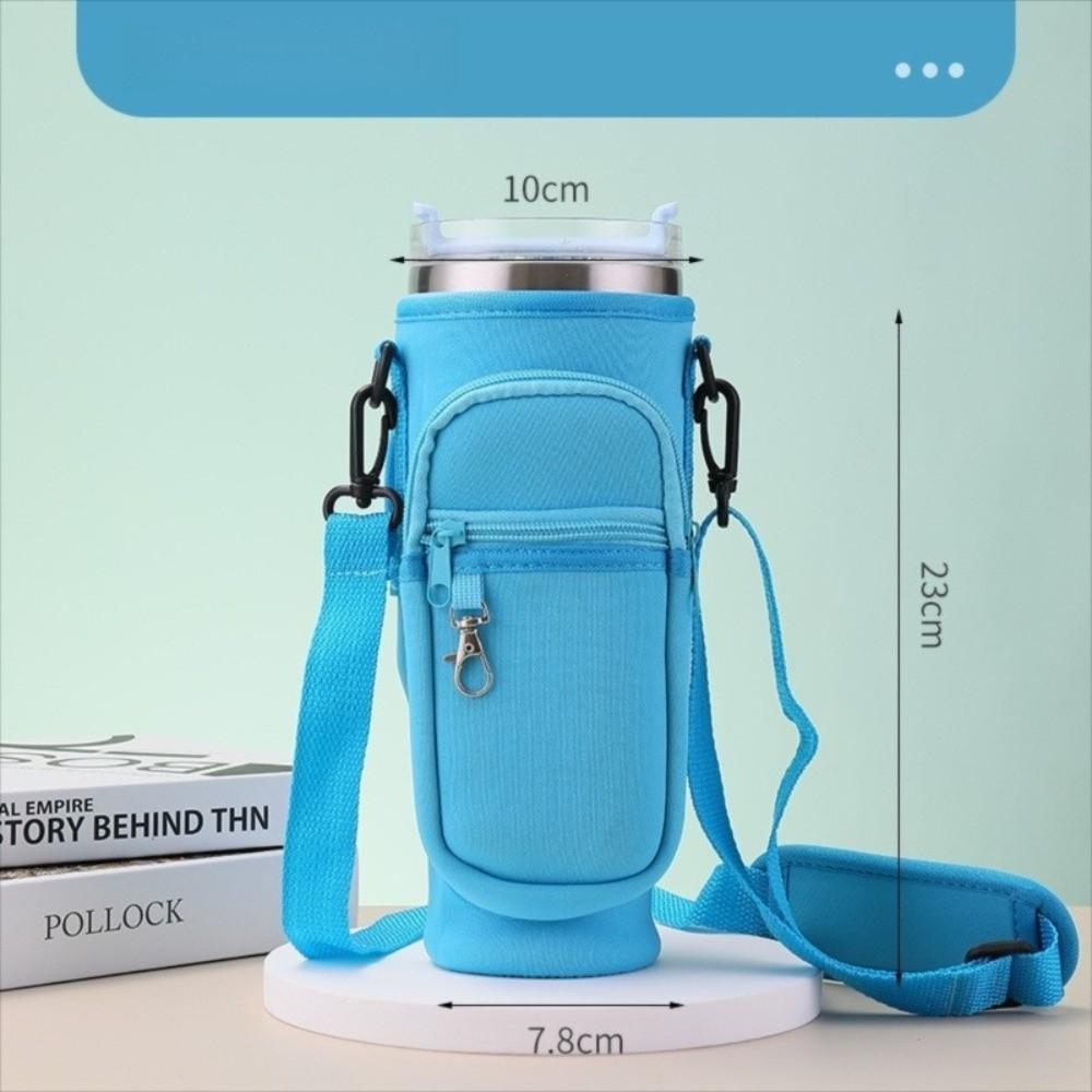 Non-slip Water Bottle Carrier Bag Adjustable Shoulder Strap Insulated Cup Cover Cup Accessories