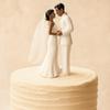 White/Black Couple Wedding Cake Topper Bride & Groom Figurines  Bridal Shower Decoration