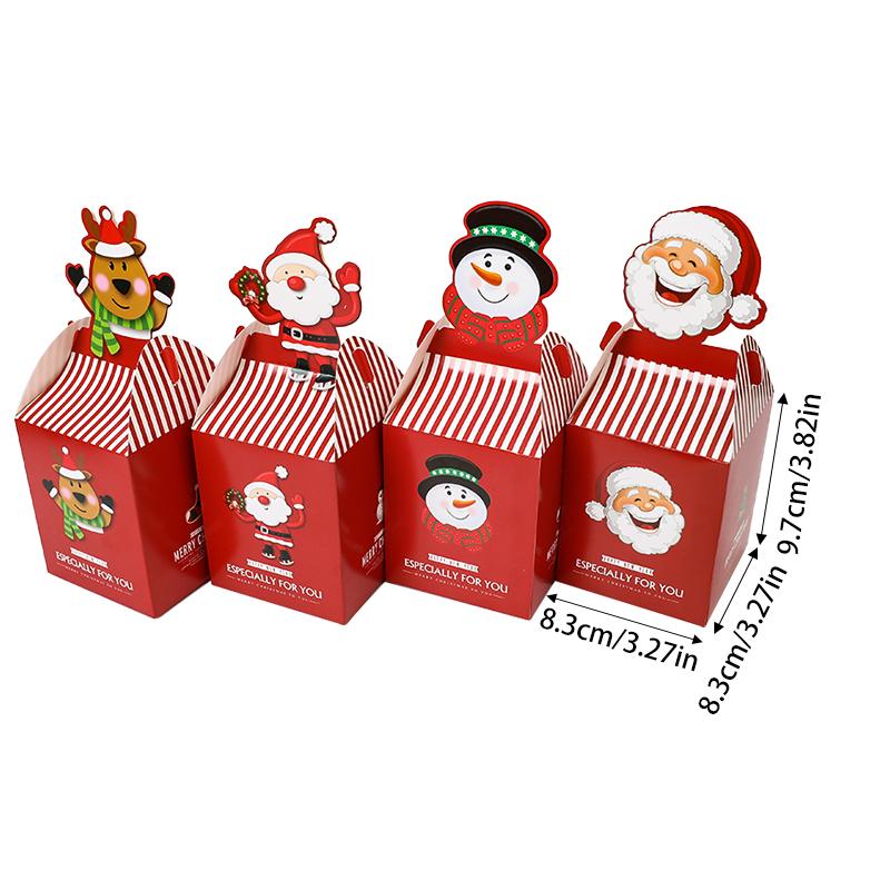 20 шт. рождественских подарочных коробок с конфетами, шоколадным печеньем, яблоками, упаковочные коробки, сумки Санта-Клауса, рождественские украшения для дома на Новый год 2025