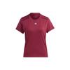 Power Tee Solid Logo Sports Round Neck Short Sleeve T-Shirt Women Tops Dark-Red IN6210