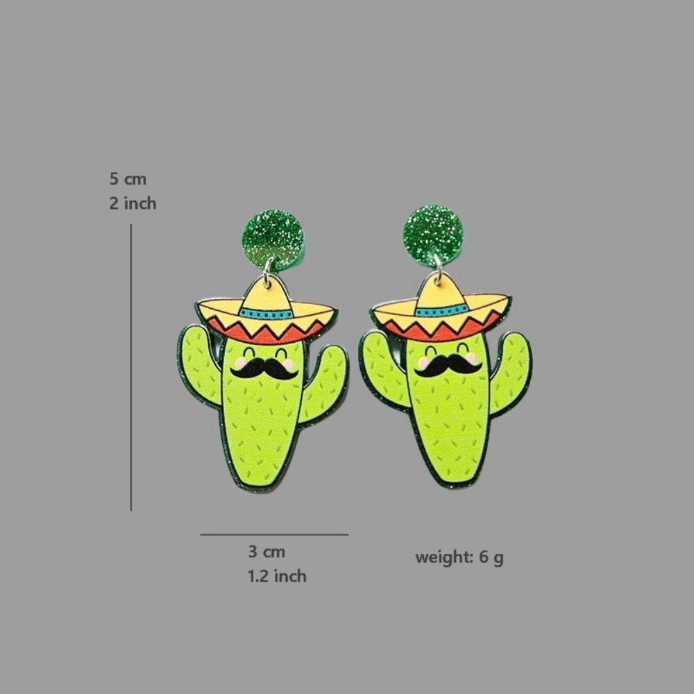 Ракетка Шляпа Серьги-капли Подвески-гитары Ювелирные изделия Перец чили Мексиканские Акриловые серьги Вечеринка