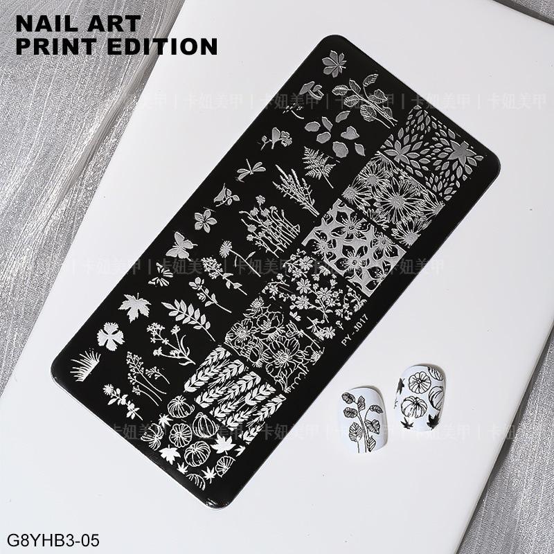Шаблон пластины для печати на ногтях, силиконовая прокладка, стальная пластина, милый мультфильм, бабочка, цветок, маникюрный салон, профессиональный инструмент для переноса изображений