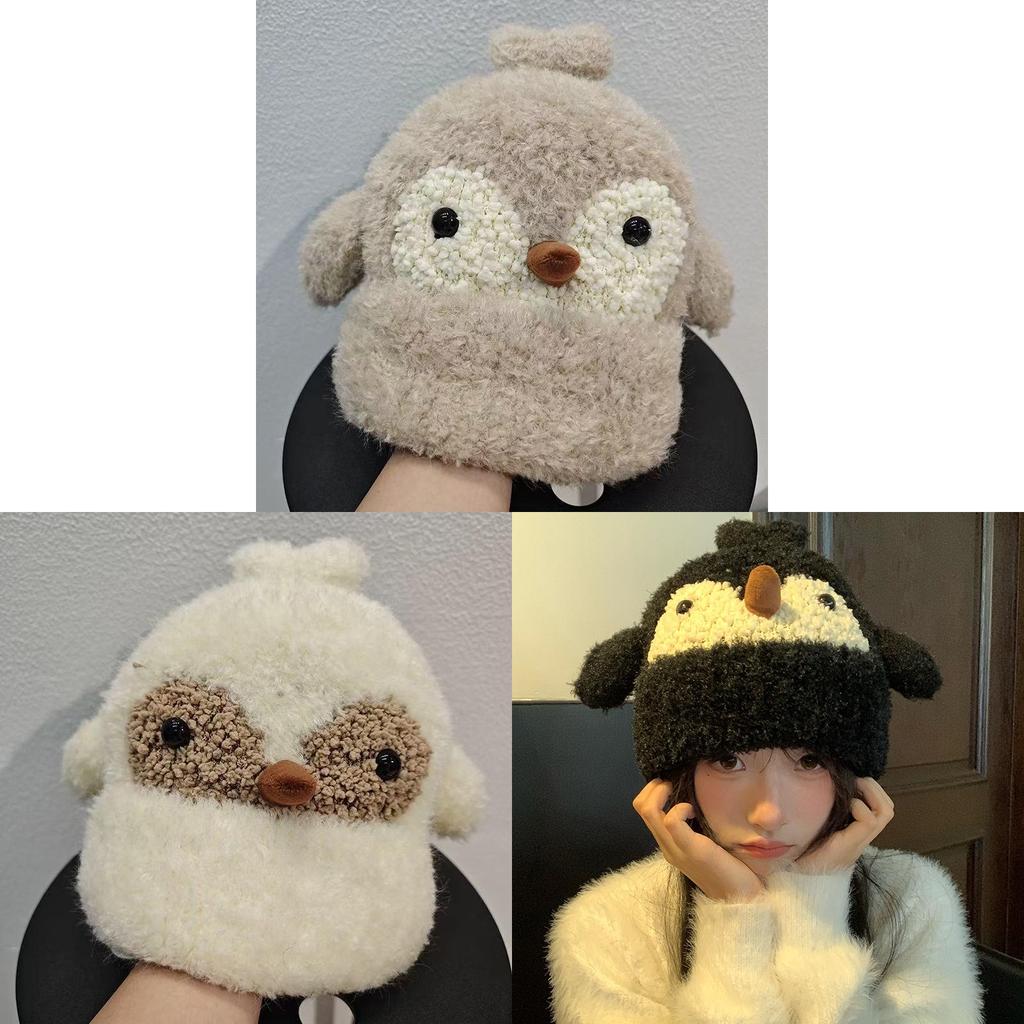 Winter Penguin Beanie For Women With Windproof Knit Material And Casual Style