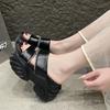 9CM Thick Bottom Summer Slippers Women's Chunky Sandals New 2025 Fashion Women Wedges High Platform Shoes Woman Beach Flip Flops