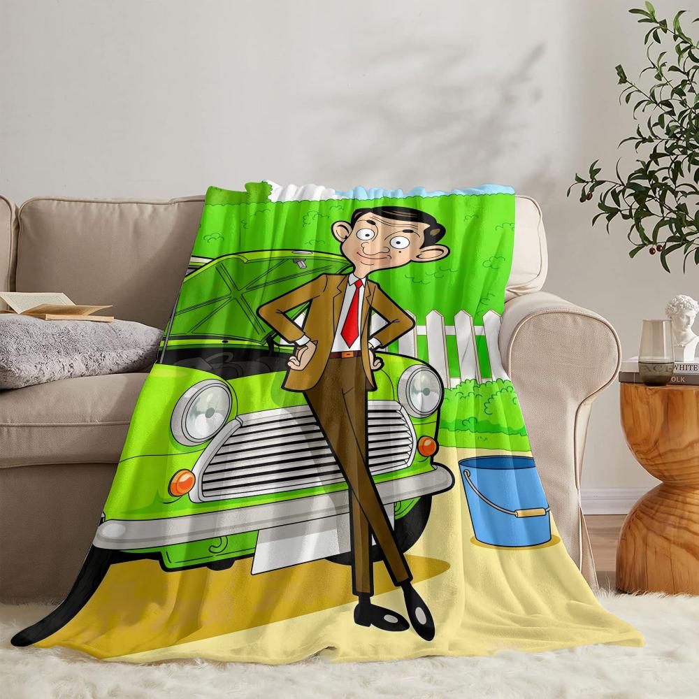 GUOYU Blanket MMr BBeans Throw Soft Flannel Throw Summer Blanket Lightweight Cozy Nap Blanket For Sofa Bed Travel