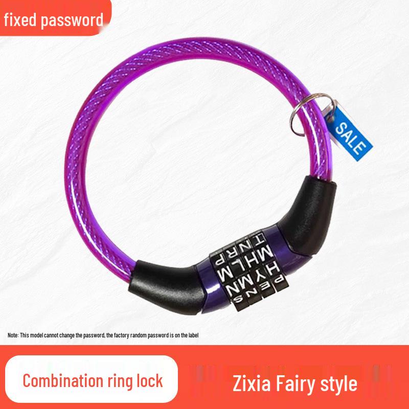 Bicycle & Motorcycle Waterproof 4-Digit Combo Lock Anti-Theft Chain Steel Cable