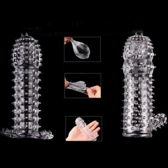 Faux Crystal Penis Sleeve Men Penis Touch-Real Cover Cock Enlargement Dick Extender Enhanced Intimacy Sex Product