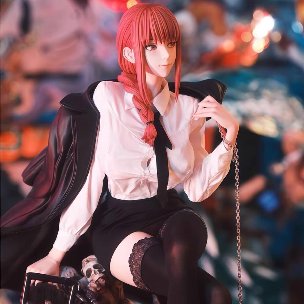 В наличии Hhs 46 см Аниме Человек-бензопила Фигурка Макимы Фигурки Действия ПВХ Статуя Настольное Украшение Коллекционная Модель Игрушки Подарки