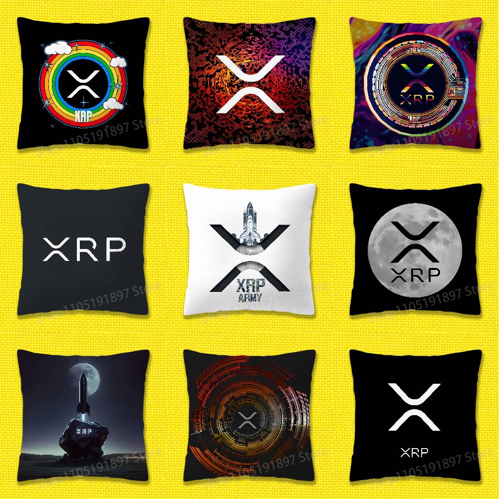 Xrp Ripple Crypto Digital Currency Throw Pillow Case For 50x50cm 30x30cm 55x55cm 45x45cm 40x40cm Square Bed Pillowcase Cover