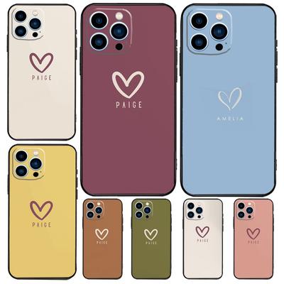 Персонализированный именной пастельный чехол для iPhone 15 16 14 13 12 11 Pro Max Plus X XR XS Max 12 13 Mini мягкий бампер