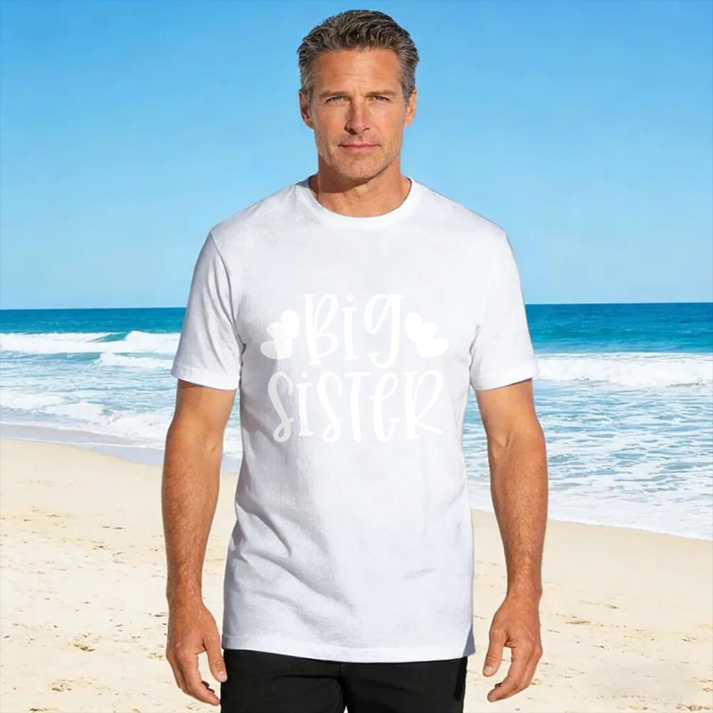 Unisexs Tshirt Big Sister T Shirts Hipster Summer Tee Shirt Y2k Retro 100 Cotton Tops Birthday Gift