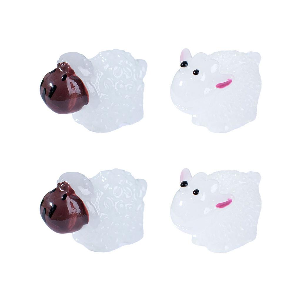 Cute Luminous Sheep Resin Figures For Miniature Garden And Fairy Landscapes