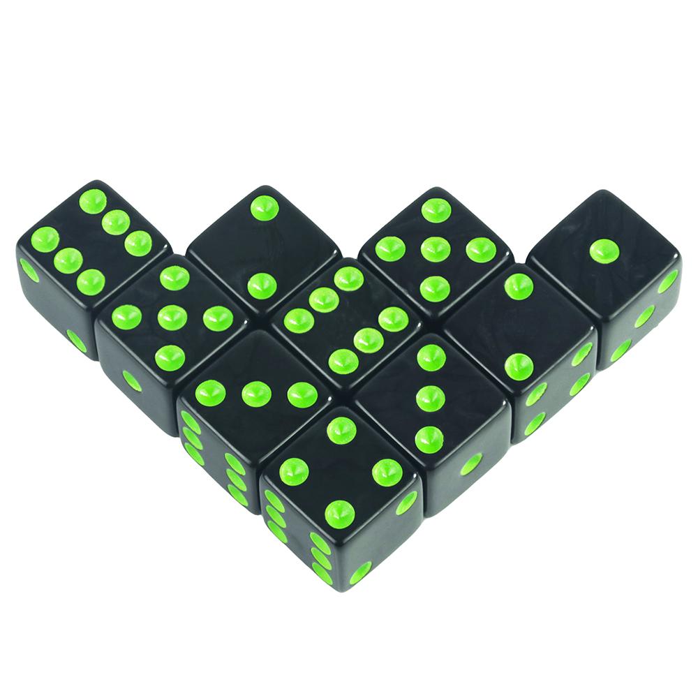 16мм Кубики 6-гранные Непрозрачные Кубики 10 шт. Квадратные Углы Цветные Точки D6 Кубики для Настольной Игры Классной Математической Игры
