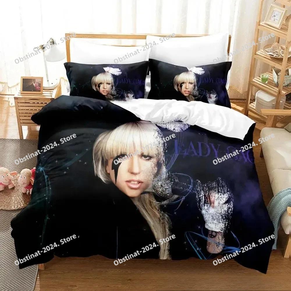 3D Print Lady Gaga Bedding Set Printed Duvet Cover Pillowcase Single Double Style Queen King Size Sets Home Textileextile