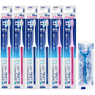 Зубная щетка Clinica Advantage 4 ряда ультракомпактная обычная 6 зубных нитей в комплекте +