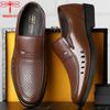 Genuine Leather Men Business Shoes Casual Shoes Luxury Brand Work Loafers Dress Moccasins Breathable Slip On Black Driving Shoes