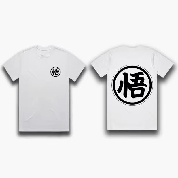 Unisex Retro Casual Cotton Short-Sleeve T-Shirt with Goku & Vegeta Dragon Ball Z Print, Harajuku Y2K Style T-shirt