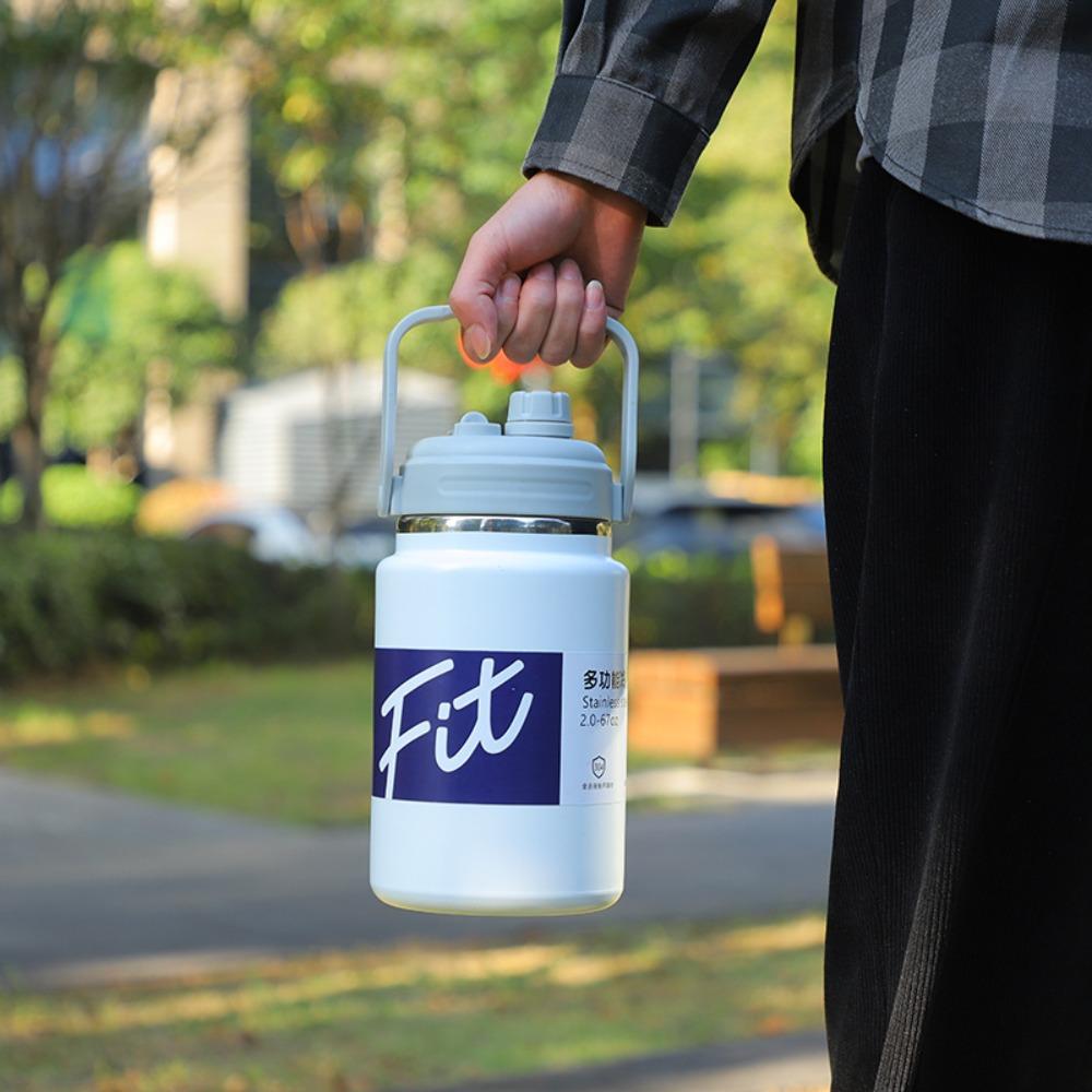 Large Capacity Sport Thermal Cup 1.5/2/2.5L Vacuum Flask Household Insulated Water Bottle Stadium