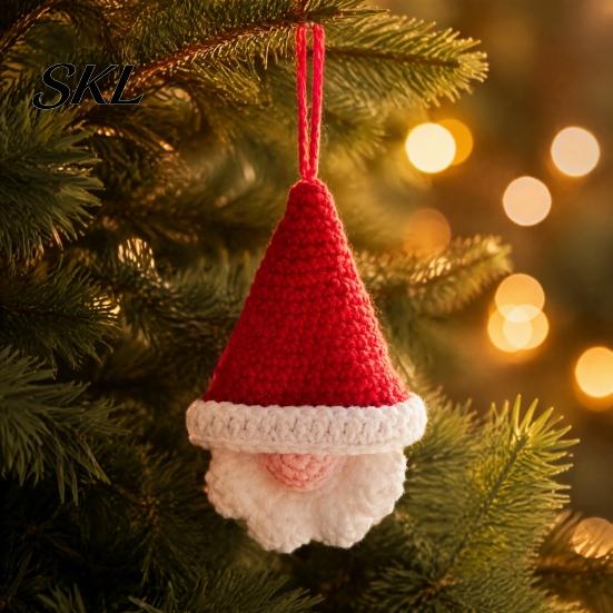 Festive Winter Room Ornaments Hand Crochet Christmas Gnome Ornaments, Knitted Faceless Hanging Decorations, Reusable Holiday Door Handles Yarn