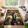 Starry Night Cat Embrace Non-Slip Home Carpet Design for Office Decor Living Room Bedroom Gift