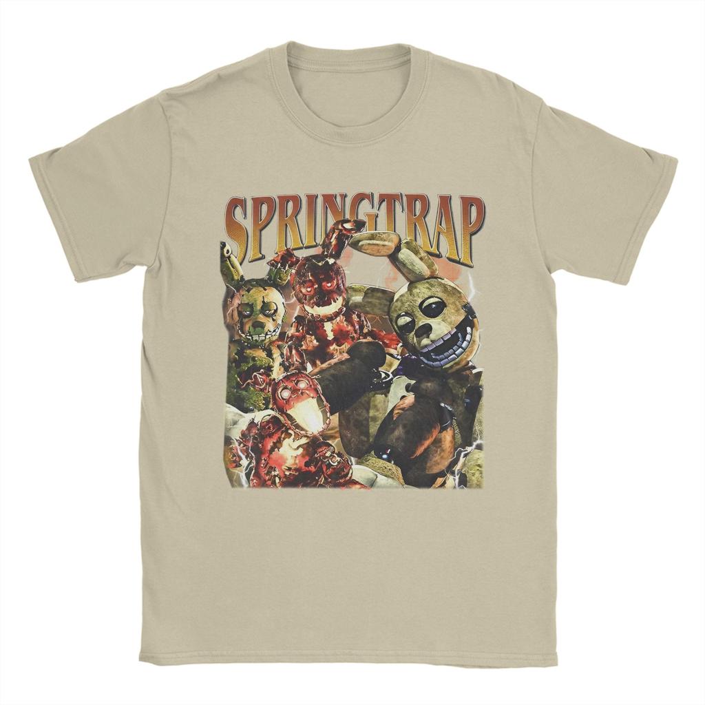 Springtrap Freddyed Bonnie Игровые Футболки Мужские 100% Хлопок Винтажная Футболка С Круглым Вырезом Футболки С Коротким Рукавом Одежда Уникальная