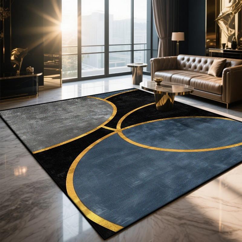 Modern Light Luxury Geometric Living Room Carpet Washable Home Area Rug Decorative Mat Ideal for Bedroom Entrance Parlor