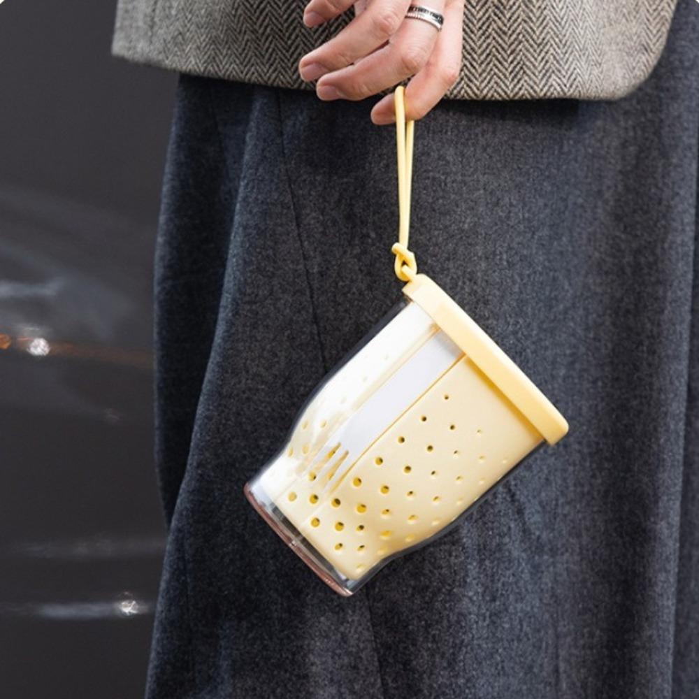 Anti-Slip Oatmeal Storage Jars Double Layer Salad Cup Food Storage Container Multi-purpose