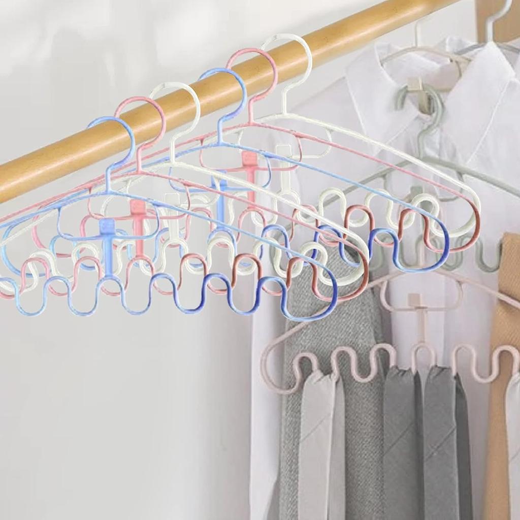 5/10PCS Waves Multi-port Support Hangers Clothes Drying Rack Multifunction Dipping Clothes Rack Tie Hanger Belt Storage Hanger