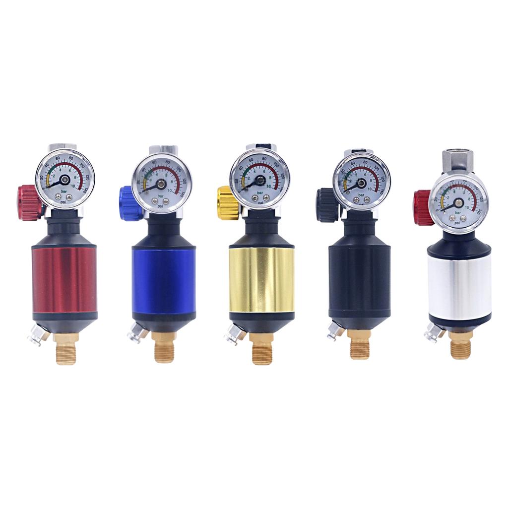 Регулятор воздуха Воздушный фильтр Краскопульт Манометр регулятора воздуха Воздушный распылитель Встроенный фильтр-влагоотделитель Регулятор для краскопульта