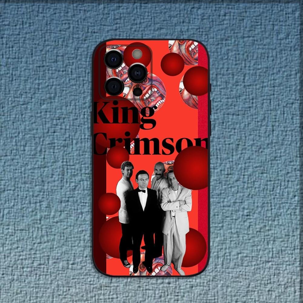 Red C-Crimson King Band Phone Case For iPhone 16,15,14,13,12,11,Pro,X,XS,Max,XR,Plus,Mini Soft Black Cover