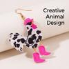2D acrylic Christmas chick fun animal shaped earrings