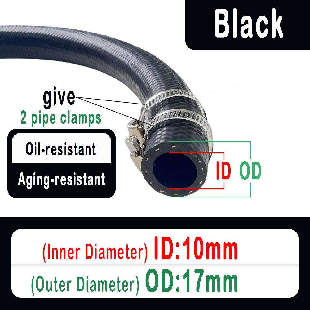 Durable Multifunctional Car Fuel Hoses ID 4 5 6 8 10 12 14mm with Pipe Clamp NBR Oil Resistant Hose Diesel Hose