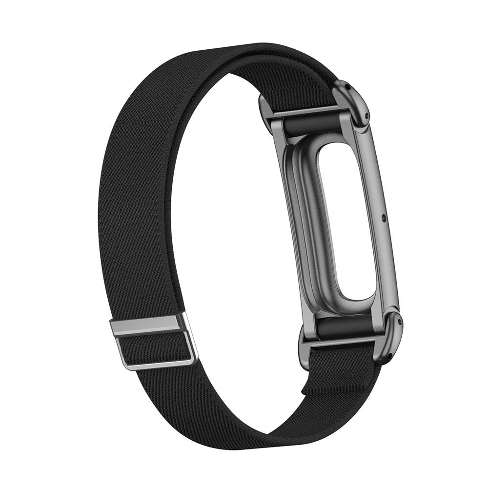 Advanced Metal Case Nylon Weave Strap Stepless Adjustable Elastic Braided Band For Google Fitbit Air Fitness tracker Wristband
