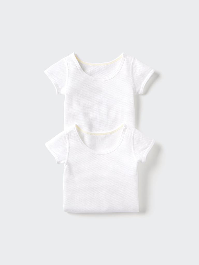 Uniqlo Хлопковая сетчатая футболка с коротким рукавом, набор из 2 штук