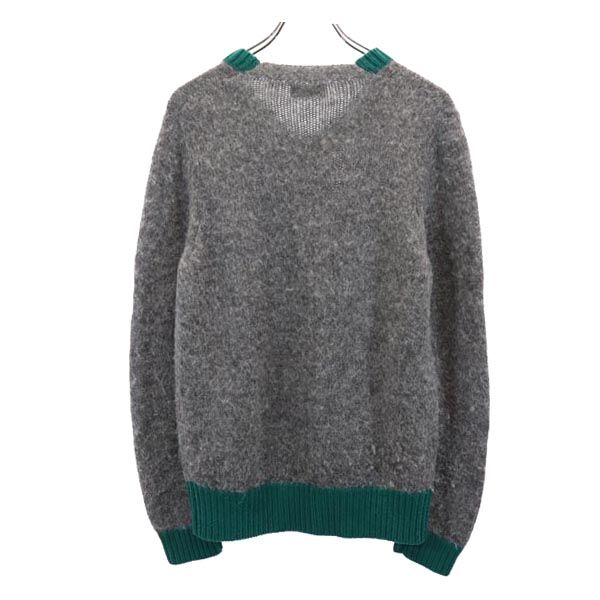 Acne Studios Смесовая шерсть Лонгслив V-образный вырез Вязаный XS Серый свитер Мужской Б/у