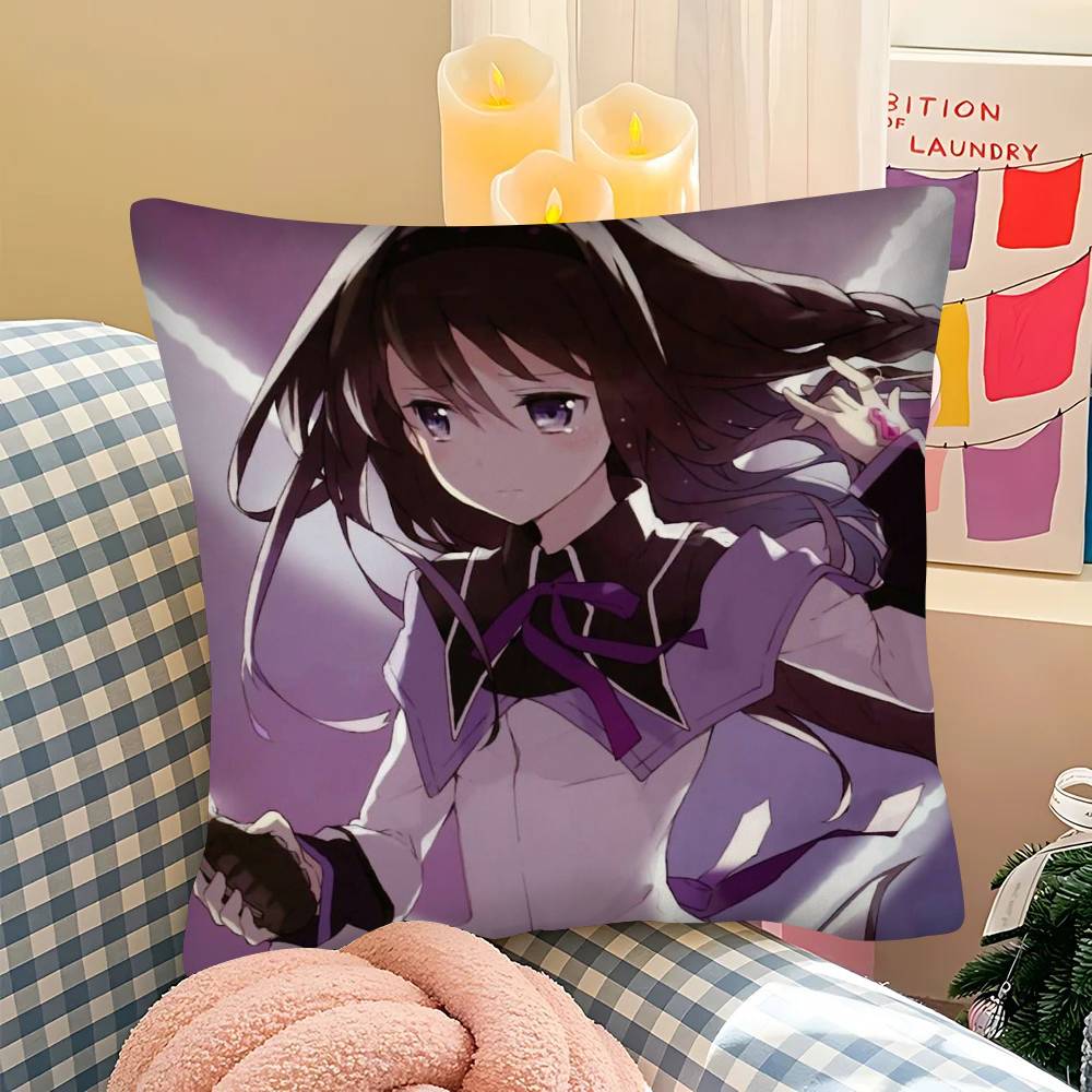 1pc Akemi Homura Pillow Case Fashion Square Pillowcase Bedroom Sofa Room Ins Decoration Leisure