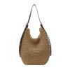 Плетеная из ротанга сумка-хобо для женщин – Бохо летняя сумка-тоут с кожаным ремешком, натуральная текстура