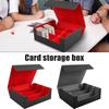 3 Rows Card Storage Box Card Deck Case Holds 1800+ Single Sleeved Cards Magnetic Closure PU Leather TCG Card Box Organizer
