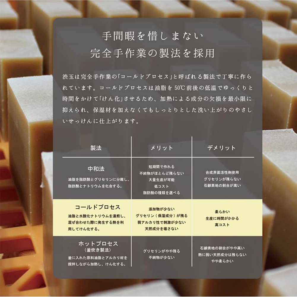 Мыло «Хурма Шибу» Шибутама 80 г мыла, изготовленного из танина хурмы и шелка, без добавок, замешанного вручную (Набор 6)