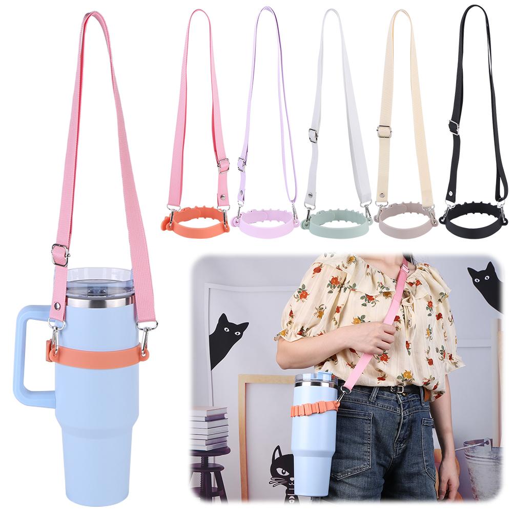 Water Bottle Handle Water Bottle Sling Carrier Holder Pouch with Adjustable Shoulder Strap for Stanley 30oz/40oz Cup Accessories